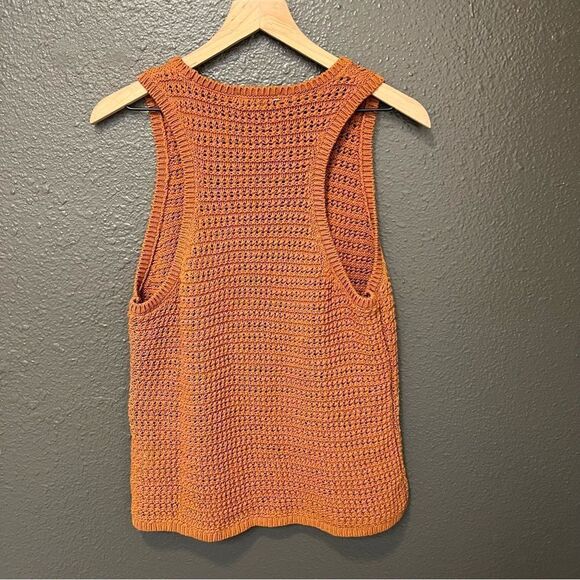 Madewell Crochet-Knit Crewneck Sweater Tank Warm Coffee XL - Picture 5 of 13